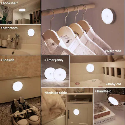 Motion Sensor Light for Home with USB Charging Wireless Self Adhesive LED Night Light	(Pack Of 2)