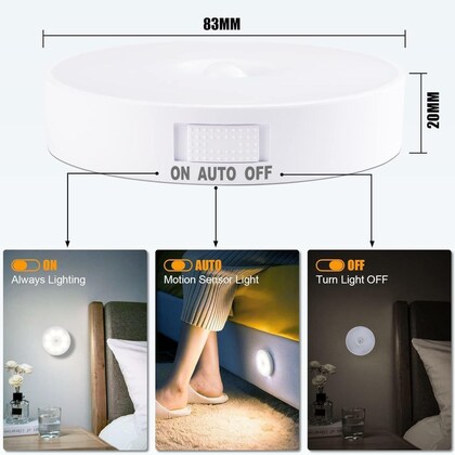 Motion Sensor Light for Home with USB Charging Wireless Self Adhesive LED Night Light	(Pack Of 2)